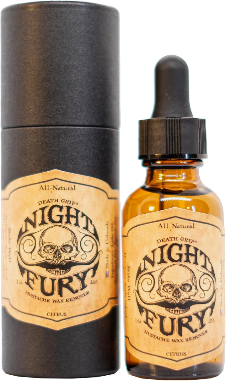 Moustache Wax Remover for Handlebar Moustaches by  Strong Hold Mustache Wax - Night Fury Mustache Wax Remover 1Oz or 30Ml