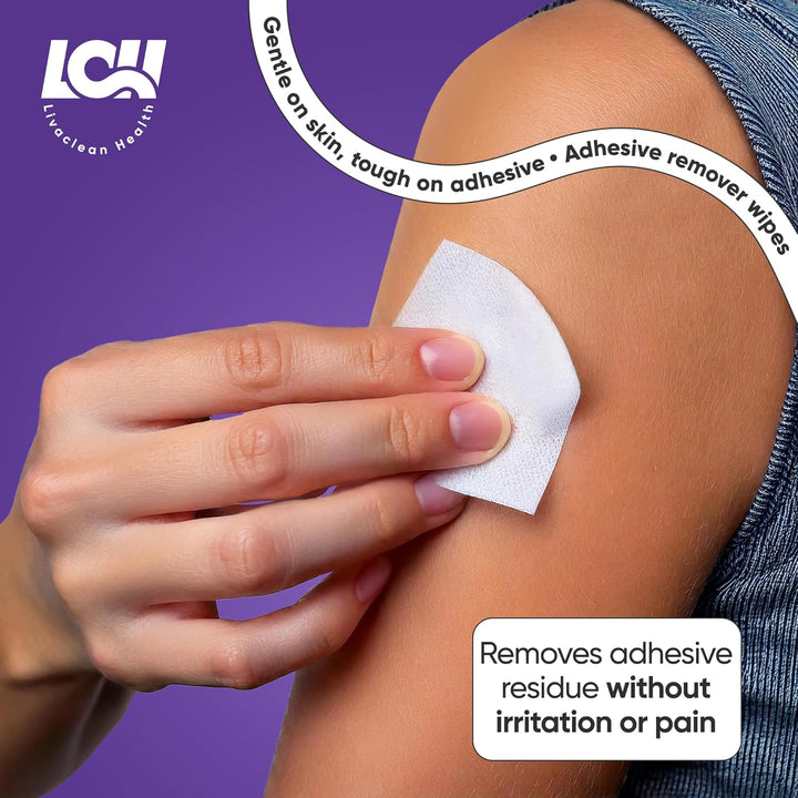 Adhesive Remover Wipes for Skin 100 CT – Medical Adhesive Remover for Tape, Plaster & Sticky Residue – Individually Wrapped, Non-Greasy 2-Ply 2.56X1.18In (6.5X3Cm) Skin Wipes