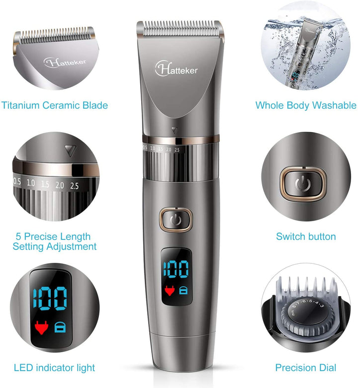 Professional Hair Clipper Cordless Clippers Hair Trimmer Beard Trimmer Shaver Detail Trimmer Hair Cutting Kit for Men Waterproof