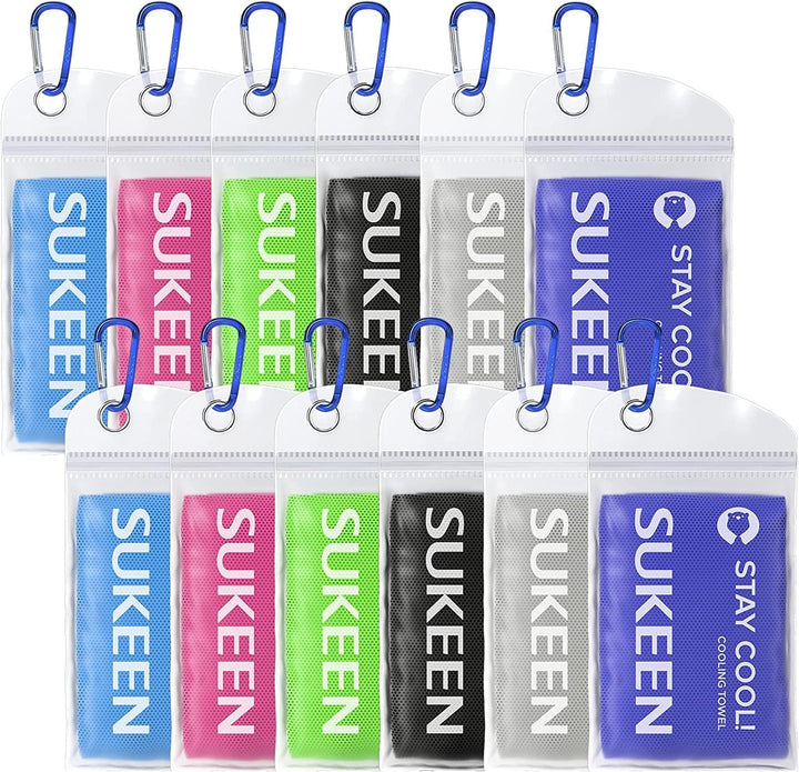 Cooling Towel, Towels 4 Pack, Gym for Women, Cool Towel Instant Relief Stay Ice Neck (2*Dark Grey/2*Dark Blue/2*Grey/2*Black), 40 X12 Inch