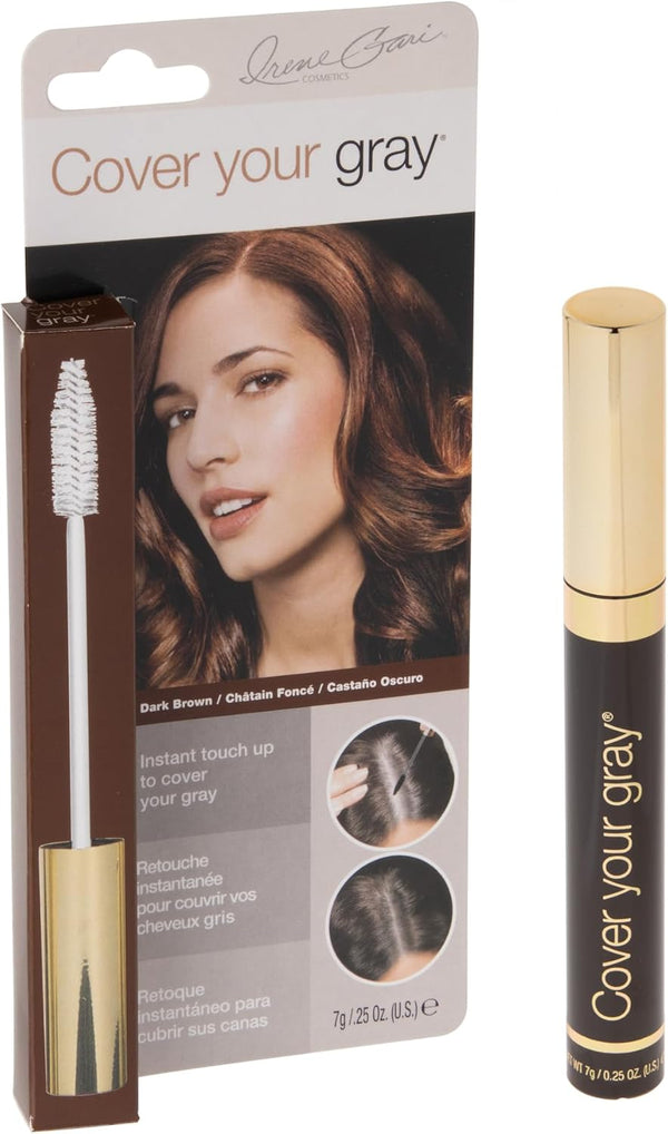 "Irene Gari" Instant Touch up to  Brush in Hair Mascara (Dark Brown) 0.25 Oz