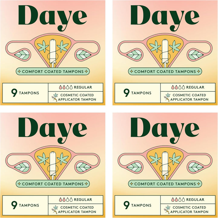 Organic Tampons Regular | 18Ct | Pesticide & Metal Tested, 100% Organic Cotton, Best Absorbency | No-Shed Sleeve, Sugarcane Applicator