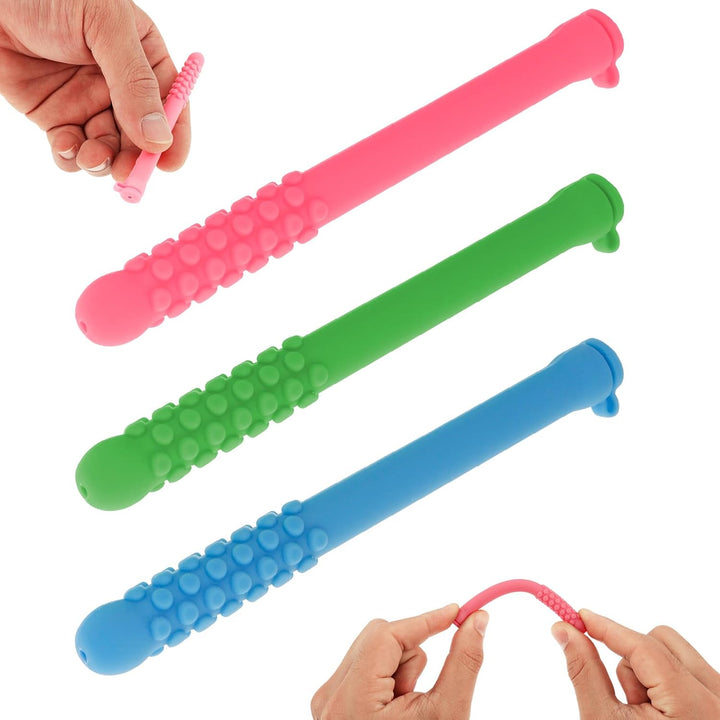 3 Pcs Silicone Chew Tubes Breathing Sticks with Essential Oil for Soothing the Senses and Aiding Concentration