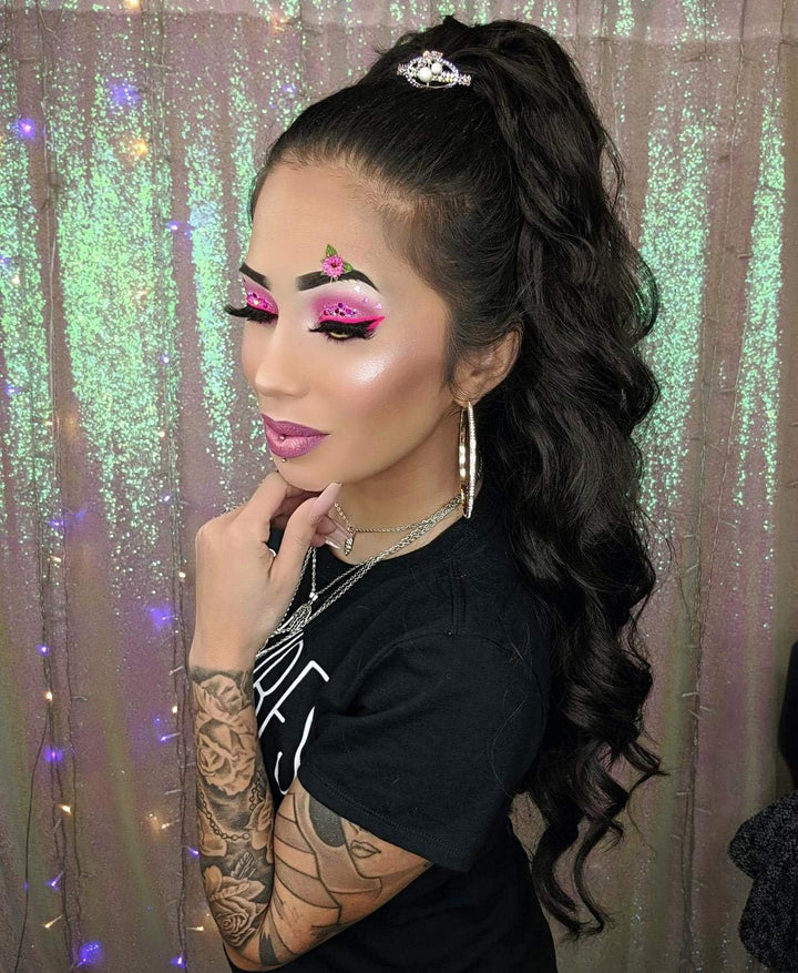 Long Wavy Ponytail Hair Extension for Black Women Drawstring Ponytail Hair Extensions Clip in Black Curly Synthetic Hairpiece