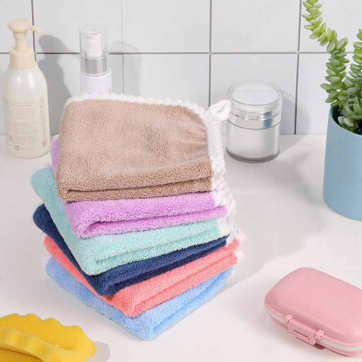 6 Pcs Flannel Face Cloth Soft Face Flannels Toddler Flannels Wash Towels Quick Dry Reusable Body Cloths Squares Wash Flannel for Baby Kids Adults(30X30Cm)