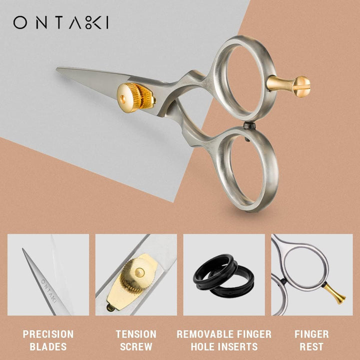 5.5" Beard Moustache Scissors Professional Japanese Steel Comb Carrying Pouch Beard Mustache Trimming Hand Forged Bevel Edge Precision Men Facial Hair Grooming Kit Body Facial Hair Silver Gold