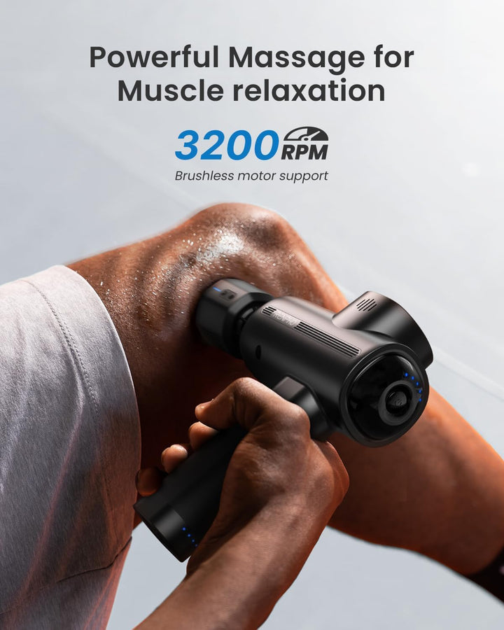 Thermacool Massage Gun Deep Tissue with Heat and Cold Head, Handheld Muscle Massager with Carry Case, Body Masajeadorfor Home Office Workout, Black