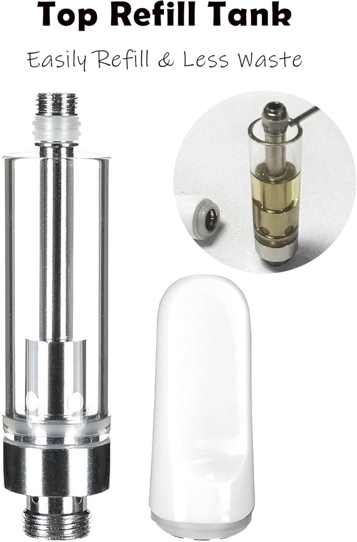 510 Threaded Cartridges 1.0Ml Atomizer Carts Electric Inhaler CBD Tank for E Cigarette Vape Pen Battery, Nicotine Free