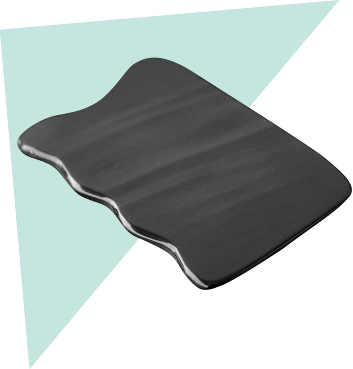 Natural Horn Scrapping Board Gua Sha Tool Smooth Black Massager for Face Neck and Back Therapy Comfortable Skin-Friendly Design