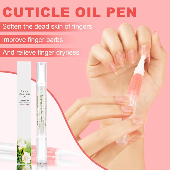 Cuticle Oil Pen,3Pcs Nutrition Oil Pen with Nail File,Cuticle Oil for Nails with Natural Ingredients,Nail Oil Cuticle for Repairing Cracked and Dry Nail(Pineapple & Peach & Jasmine Flavor)