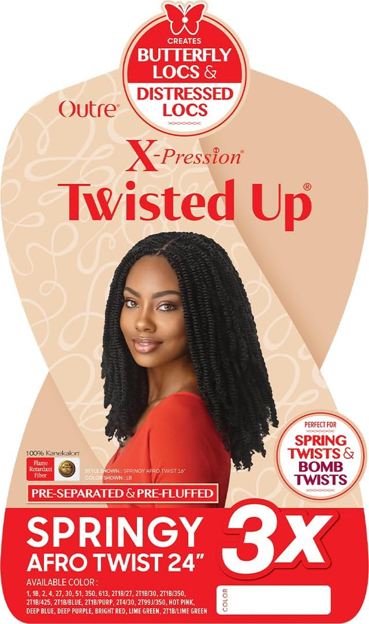 Outre Crochet Braids  Twisted up 3X Springy Afro Twist 24" (1-Pack, 1B)