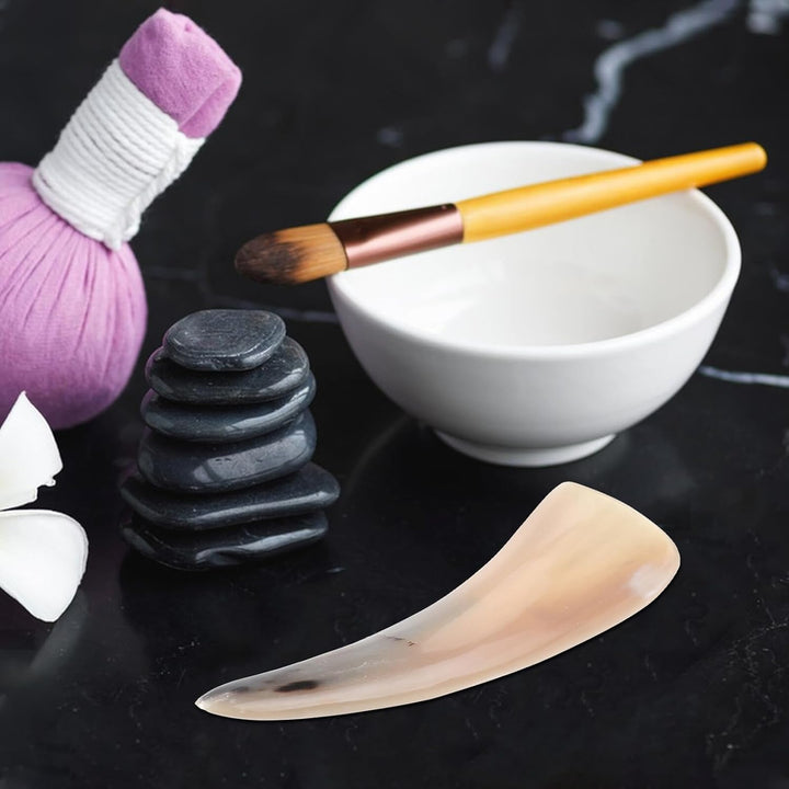 Natural Thickened Buffalo Horn Guasha Board Ergonomic Scraping Massage Tool for Body and Face Relief Portable Gua Sha Plate with Smooth Polished Surface