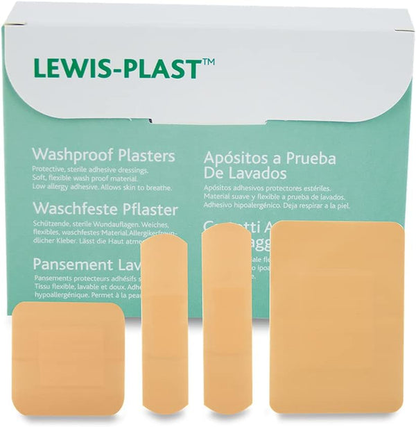 Premium Assorted Breathable Sterile Hypoallergenic Washproof Plasters, Box of 100 First Aid Medical Grade Waterproof Plaster, Suitable for All Types of Minor Cuts and Grazes