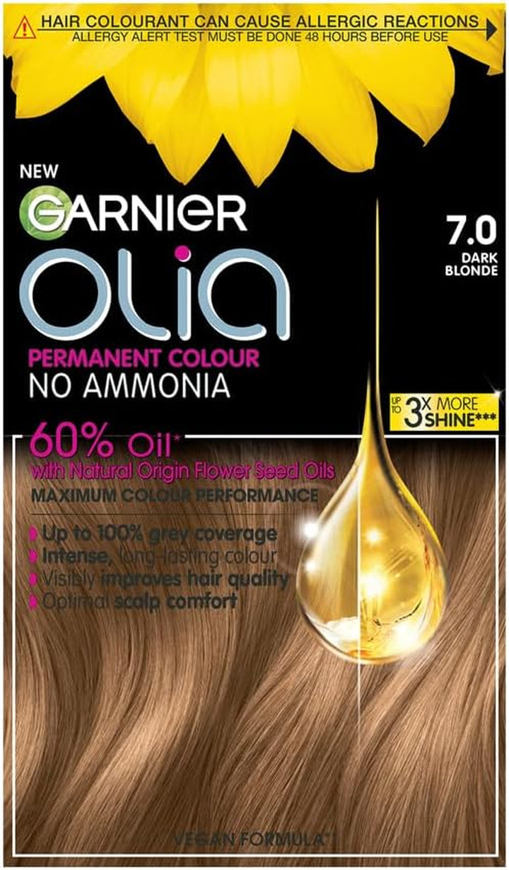 Garnier  5.0 Brown, Oil-Powered, No-Ammonia. 100% Grey Coverage. Luminous, Long-Lasting, Vibrant Brown Hair Color with Exceptional Shine and a Healthy, Nourished Feel.