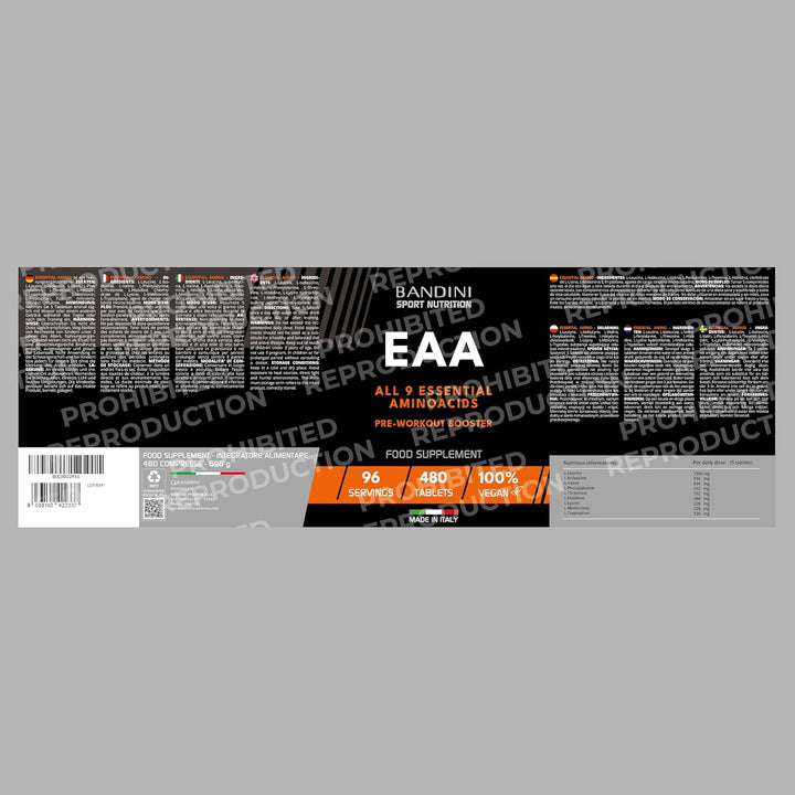 ® EAA Essential Amino Acids | 480 Tablets 96-Day Supply | with All 9 Eaas Intra, Pre and Post Workout | Amino Acid Supplements for Sport | NO Additives, EAA Amino Acids, Vegan Friendly