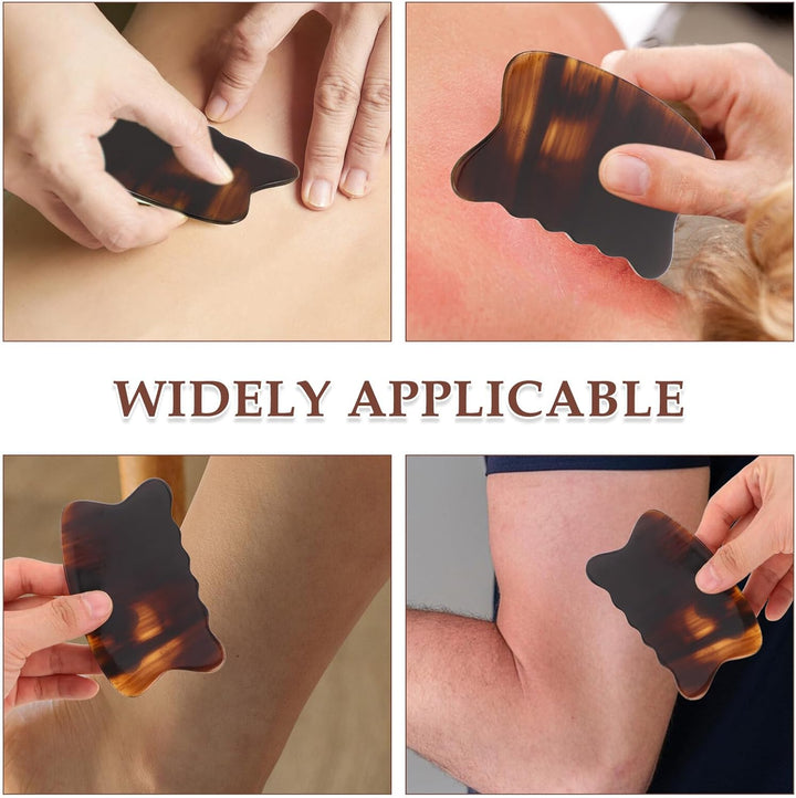 Portable Ox Horn Gua Sha Scraping Board for Full Body and Facial Massage Sturdy Natural Material Traditional Craftsmanship Versatile Manual Tool for Relaxation and Muscle Relief
