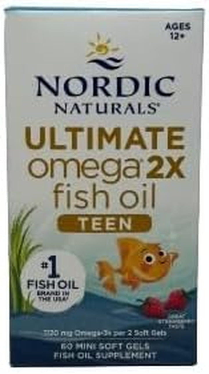 Ultimate Omega 2X Fish Oil Teen, Strawberry - 60 Mini Softgels