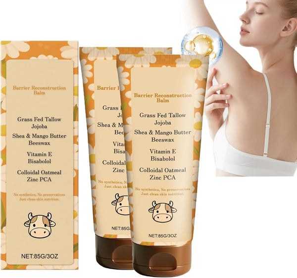 2Pcs Belano Tallow Glow Balm,Belano Tallow Barrier Reconstruction Balm,With Colloidal Oatmeal Organics Tallow,Deep Nourishment to Support Skin'S Natural Barrier