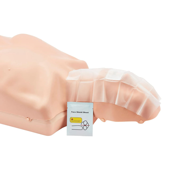 CPR Sim Kit | Dual-Use CPR Training Model - Adjustable Adult & Child Compression Practice | 50 Face Shields Included