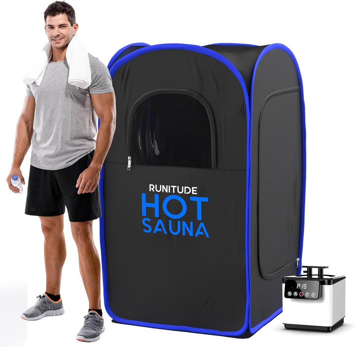 Portable Sauna Steam Tent | Full Size Home Personal Sauna Steam Detox Room | Infrared Touchscreen 1000W 2.6 Litre Generator | Including Chair & 2X Protective Floor Mats | Men & Women