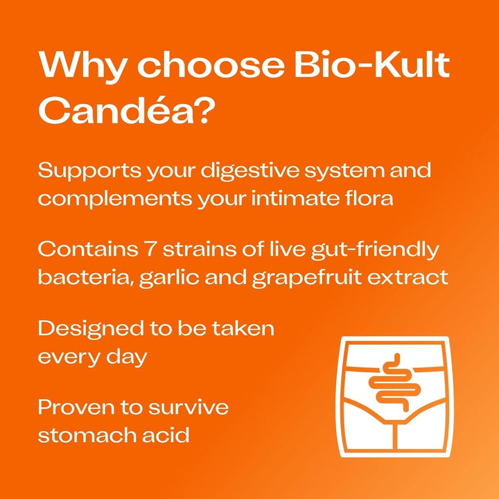 Bio-Kult Candéa Advanced Live Bacterial Formulation for Intimate Flora with Garlic and Grapefruit Extract - 60 Capsules