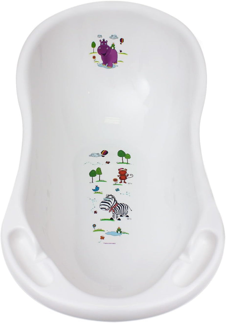 Hippo Ergonomic Baby Bath, from 0 to Approx. 12 Months, 84 Cm, Wiktoria, White