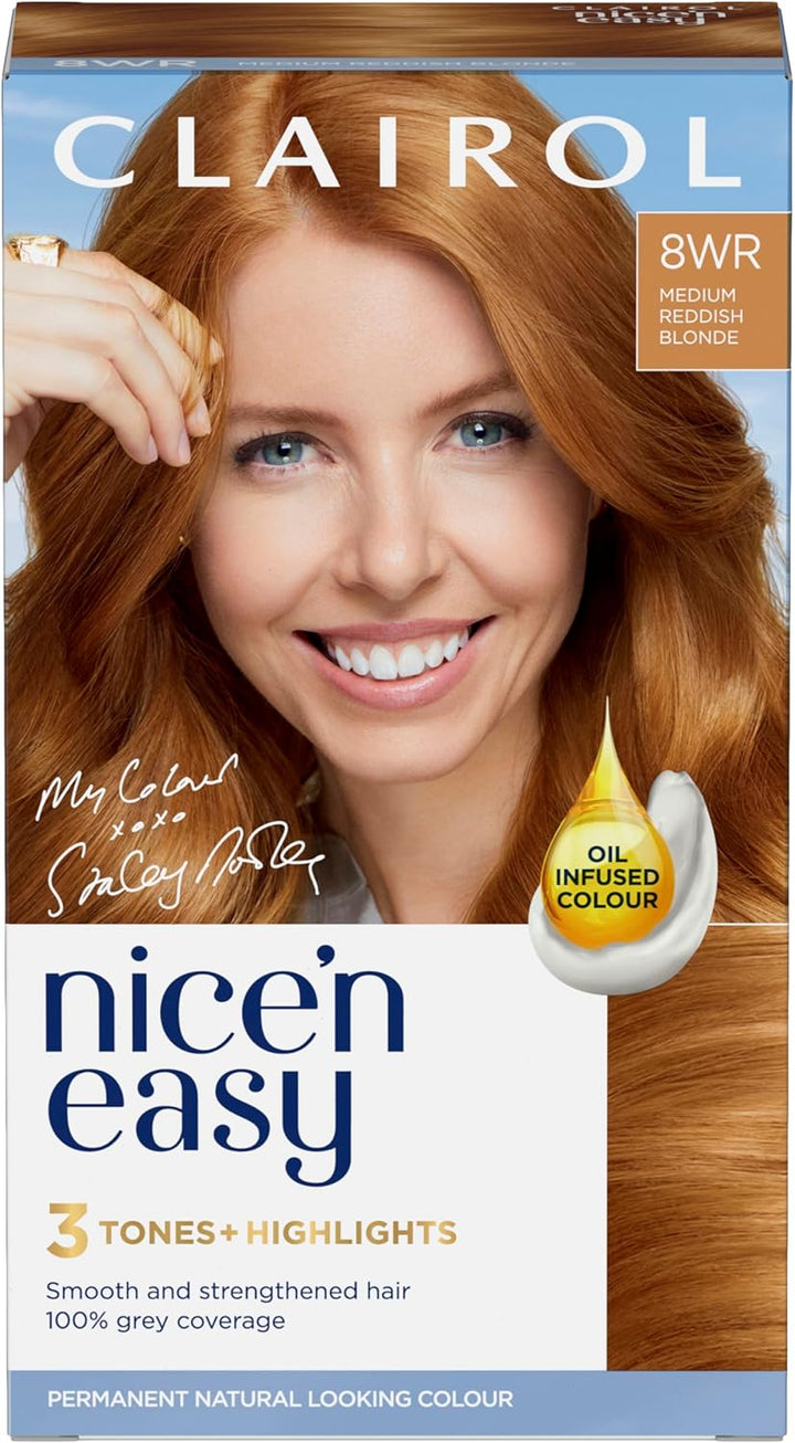 Nice'N Easy Crème, Natural Looking Oil Infused Permanent Hair Dye, 6R Light Auburn, Packaging May Vary