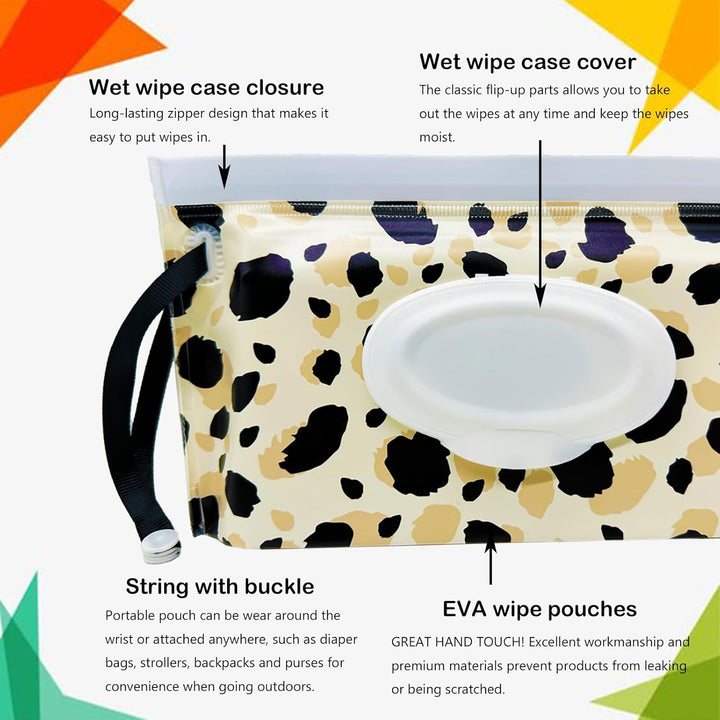 3 Pack Baby Wipes Dispenser, Portable Refillable Wipe Holder Baby Wipes Container Travel Wipes Case Reusable Wet Wipes Pouch