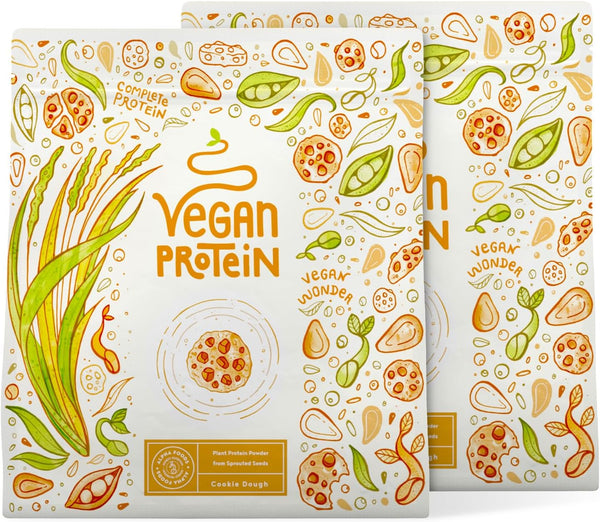 Vegan Protein Powder | Cookie Dough | 1.2Kg Plant Based Nutrition Shake | Low Calorie Pea Protein | 21G Protein per Serving | Contains 18 Amino Acids |