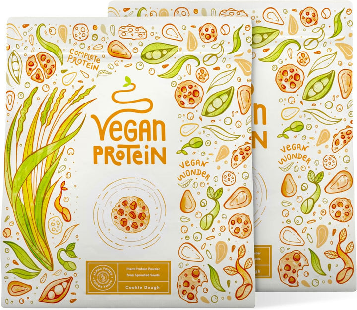 Vegan Protein Powder | Cookie Dough | 1.2Kg Plant Based Nutrition Shake | Low Calorie Pea Protein | 21G Protein per Serving | Contains 18 Amino Acids |