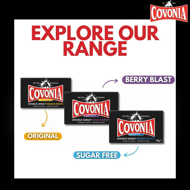 Double Impact Cough Drops Berry Blast , Powerful Menthol Vapours , Suitable for Vegetarians , Alcohol Free Cough Drops , 51G