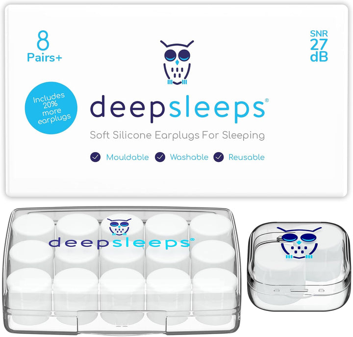 Ear Plugs for Sleep –  Premium Soft Silicone Earplugs, 8 Pair Pack, 27Db