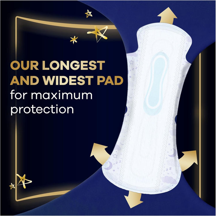 Ultra Sanitary Towels Secure Ultimate Night (Size 6) with Wings 3 X 16 Pads, Super Absorbent and Ultra Thin, for Menstrual Periods