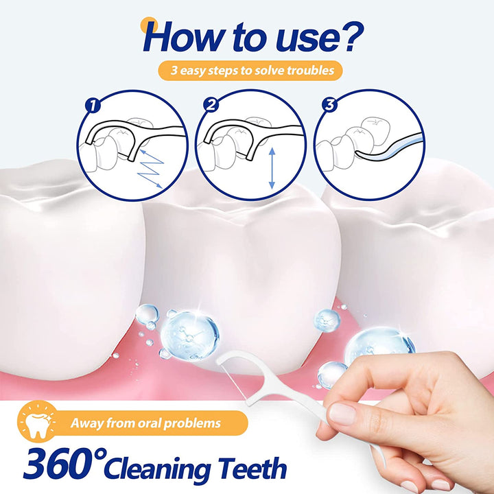 Dental Floss Picks High Toughness Toothpicks Sticks 250Pcs with Portable Cases and 100Pcs Brushpicks Interdental Toothpicks Perfect for Travel & Family Oral Hygiene