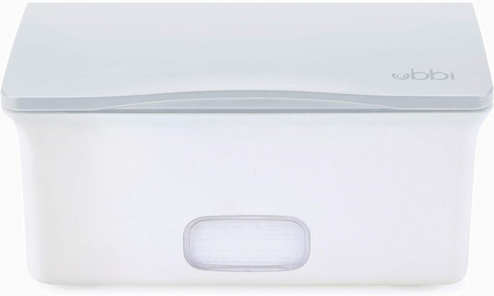 Baby Nappy Wipes Dispenser | Baby Nappy Wipes Case, Baby Wipes Holder with Weighted Plate, Keeps Wipes Fresh and Non-Slip Rubber Feet, Grey