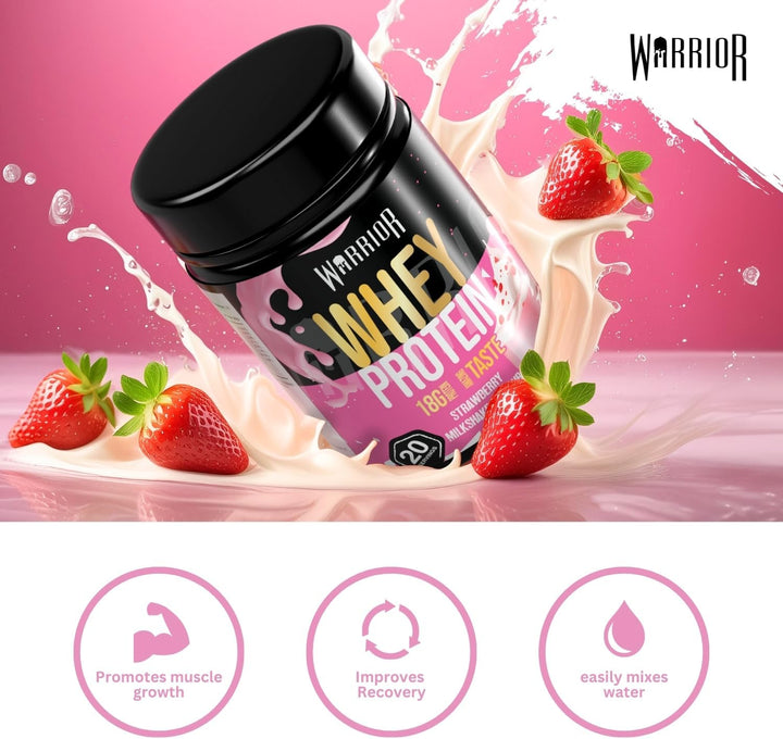 Whey Protein Powder | High Protein Shake for Muscle Growth, Recovery & Weight Loss | up to 36G Whey per Serving | Low Carb, Low Sugar, Keto Protein | GMP Certified - Strawberry Milkshake