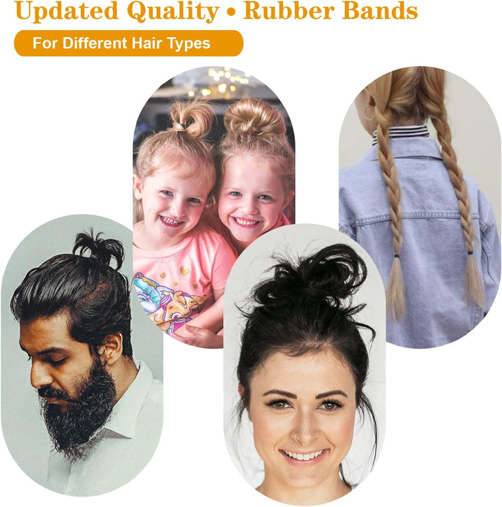 Black Elastic  500Pcs Small Rubber Bands, Soft Mini Hair Elastics for Women and Kids, Braids and Beard