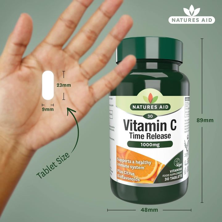 Vitamin C 1000Mg Time Release - High Strength with Bioflavonoids - Supports Immunity, Bones & Heart - Antioxidant - Vegan, Gluten-Free, Non-Gmo Supplement – 30 Tablets