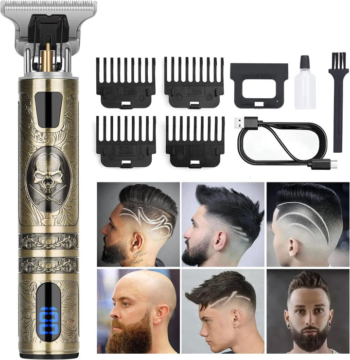 Hair Clippers for Men, Rechargeable Beard Trimmer with 4 Limit Combs, Grooming Kit for Barbers Haircut, USB Type-C Charging, Professional Shaver Gifts