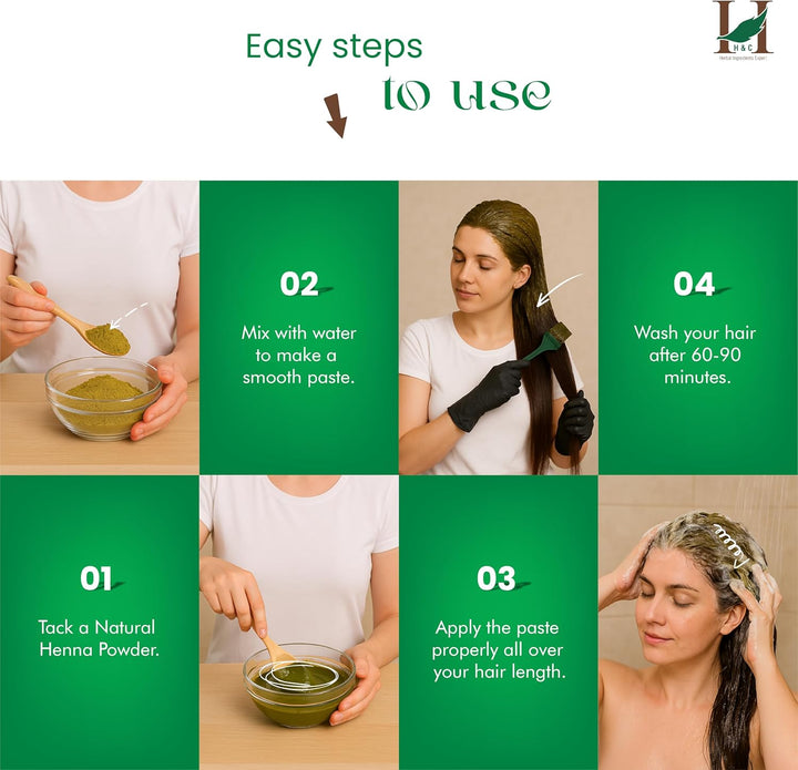 H&C 100% Pure Natural Henna Powder (Lawsonia Inermis) 227 GMS (1/2 Lb) for Hair…