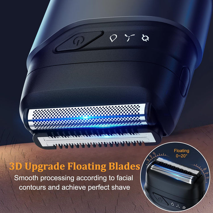 Foil Shaver,Electric Razor for Men,Mini Shavers for Men Waterproof,Mens Electric Shavers Cordless Rechargeable,Double Floating Blade for Close Shaving,Travel Razors Trimmer Wet & Dry 90Min Runtime