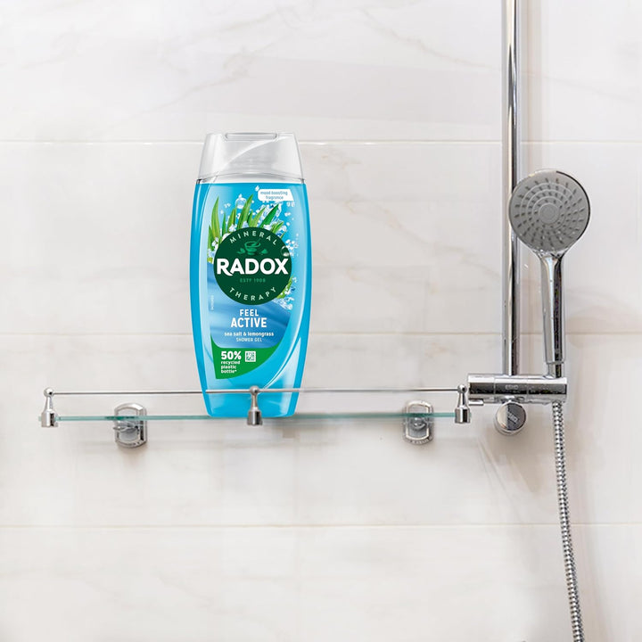 Mineral Therapy Feel Active Shower Gel Body Wash with a Sea Salt & Lemongrass Fragrance for a Refreshing Experience 6X 225 Ml