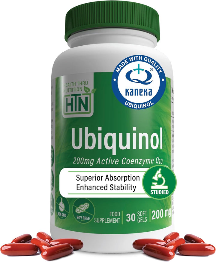 Ubiquinol 200Mg as Kaneka QH Reduced Coq-10 | Stabilized - 3Rd Party Tested | Enhanced Bioavailability | Cardiovascular & Mitochondria Function Support | Non-Gmo by  (Pack of 30)