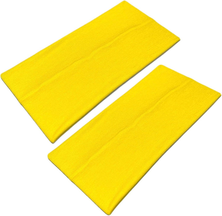 Extra Wide Headbands 11Cm Plain Stretchy Kylie Head Band 2 Pack Unisex Bandeau Headbands for Women & Men Soft Hairbands Yoga Bandana Headband (Black)