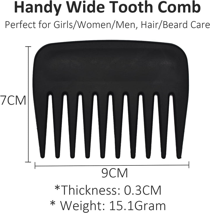 Professional Streaker Combs, anti Static Wide Tooth Hair Styling Detangling Comb Compact Palm-Sized No Handle Afro Comb for Men Women Curly Wavy Wig Salon Barber Home Office Travel Purse (1)