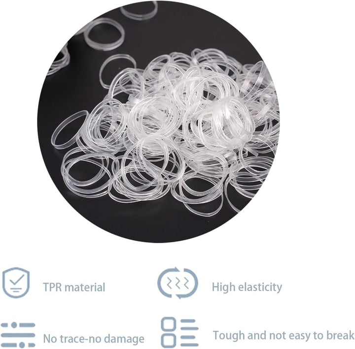 250X Elastic Hair Bands, Clear Hair Elastic Bands, Small Hair Bands, Hair Accessories for Women for Styling, Arts and Crafts