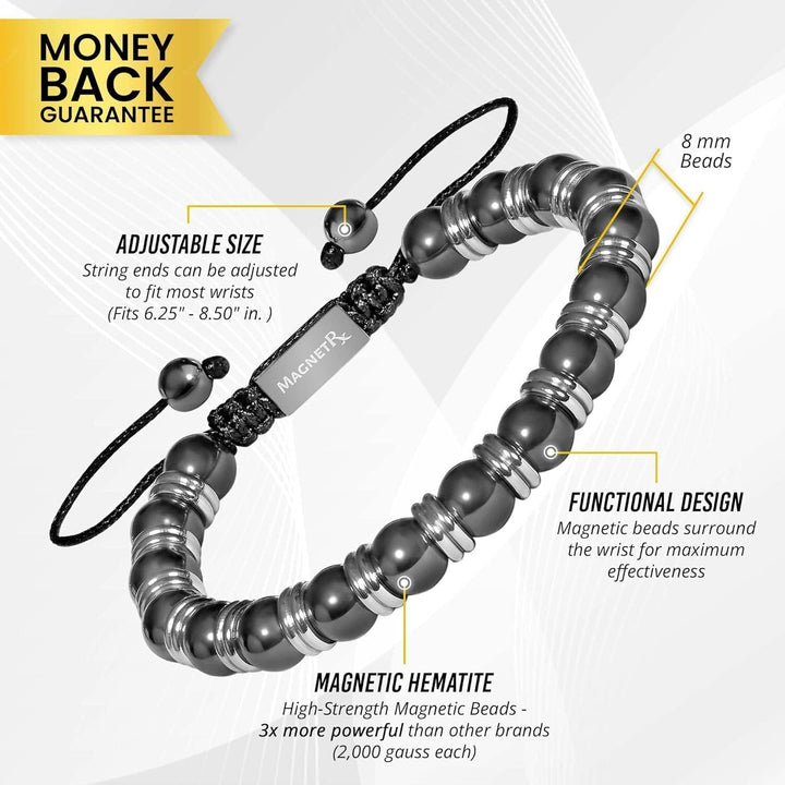 ® Hematite Magnetic Bracelet - Beaded Magnetic Hematite Bracelets