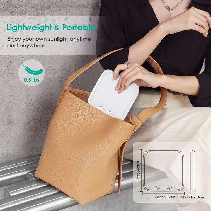 SAD Lamp 10,000 Lux, Daylight Lamp with Memory Function & 4 Timer Settings, Stepless Brightness, Portable UV Free Therapy Lights Lamp Sun for Home/Office