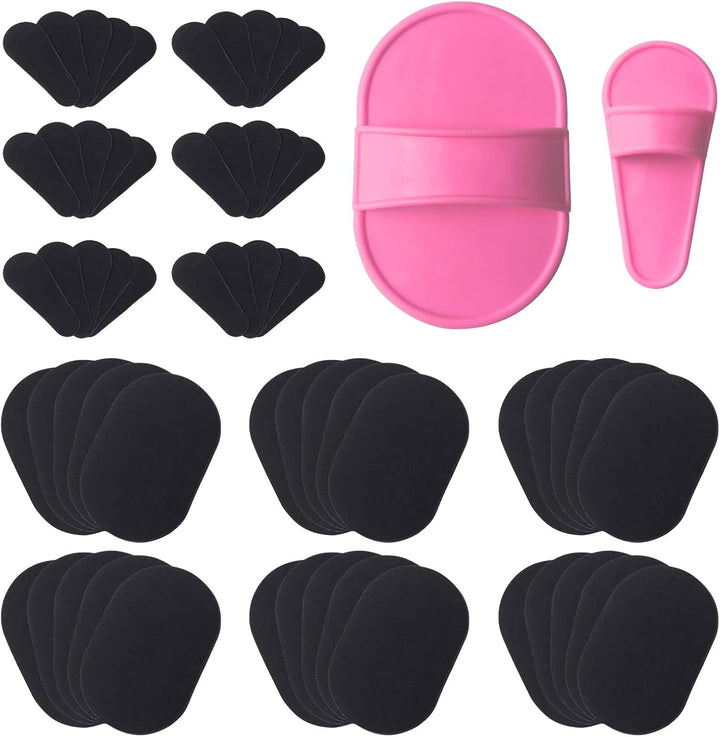60 Pieces Exfoliating Hair Removal Replacement Pads Set, Painless Hair Removal Sponge Pads for Smooth Skin on Legs Arms Face Lip, Hair Removal Tool, New Portable Body Depilation (60 Pieces)