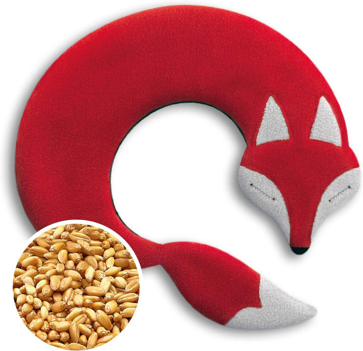 Wheat Bag Microwavable - 100% Organic Cotton and Organic Wheat - Fox Red - Microwave Pillow, Unscented - Snug Grain Pillow Ideal for Tension in Back, Neck and Shoulders